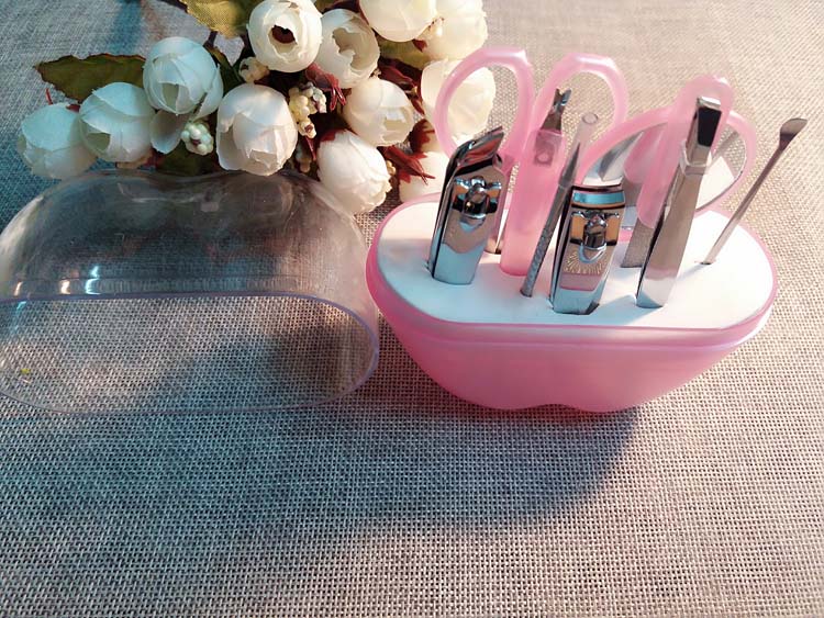 苹果形状美甲套装 美容修甲工具套装 8件套指甲钳套装可印LOGO