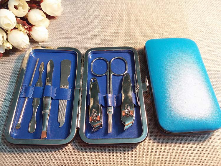 皮盒7件套美甲套装指甲剪批发美容工具套装指甲刀